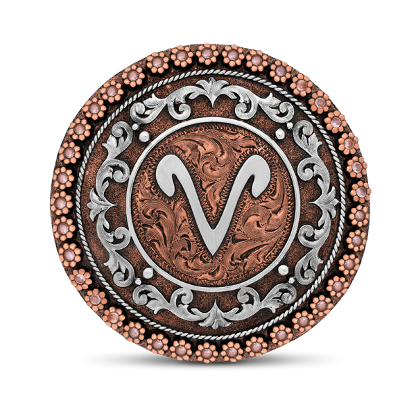 MAZAMITLA, ¡Te presentamos la deslumbrante hebilla MAZAMITLA, con un encantador diseño circular y elaborada completamente en cobre! Esta obra de arte no 